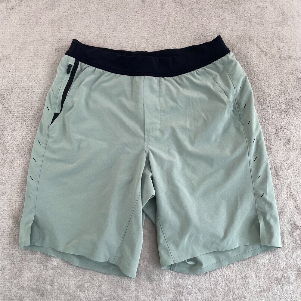 Ten Thousand Interval Shorts Men Small Green 9" Inseam Lined Performance Gym
